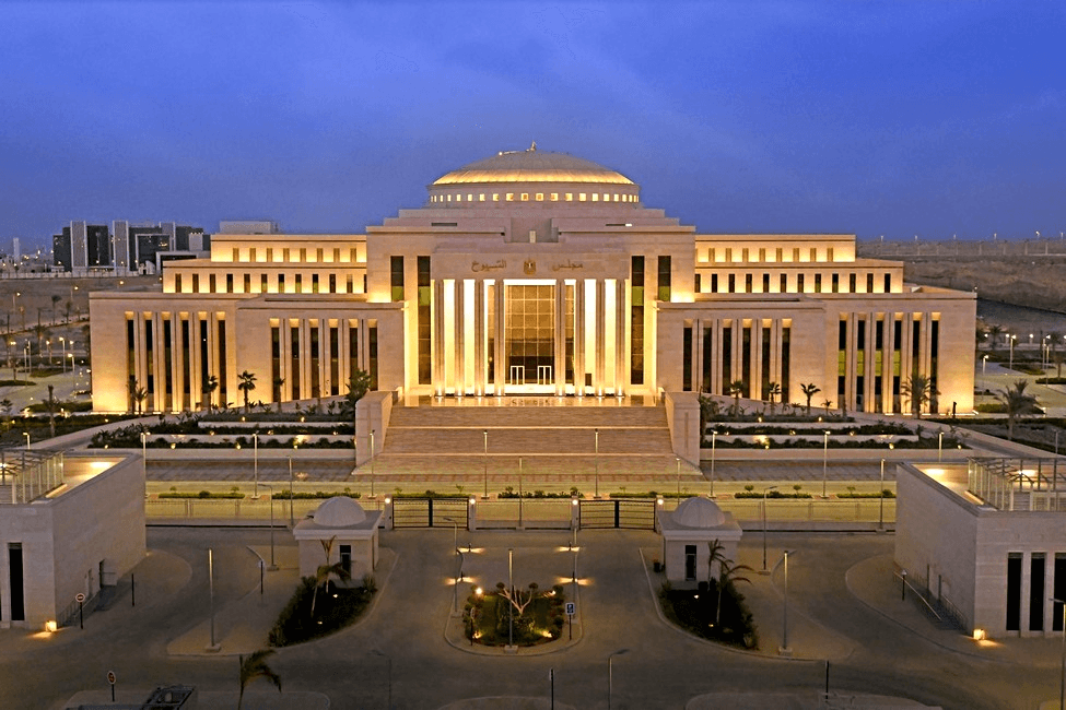Senate of Egypt at dusk